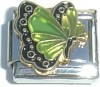 August flying butterfly charm - Peridot 9mm Italian Charm